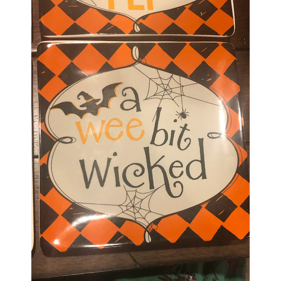 Vintage Pier One Halloween Appetizer Dessert Plates Set‎ Of 4 New in Box Witches - Picture 16 of 16